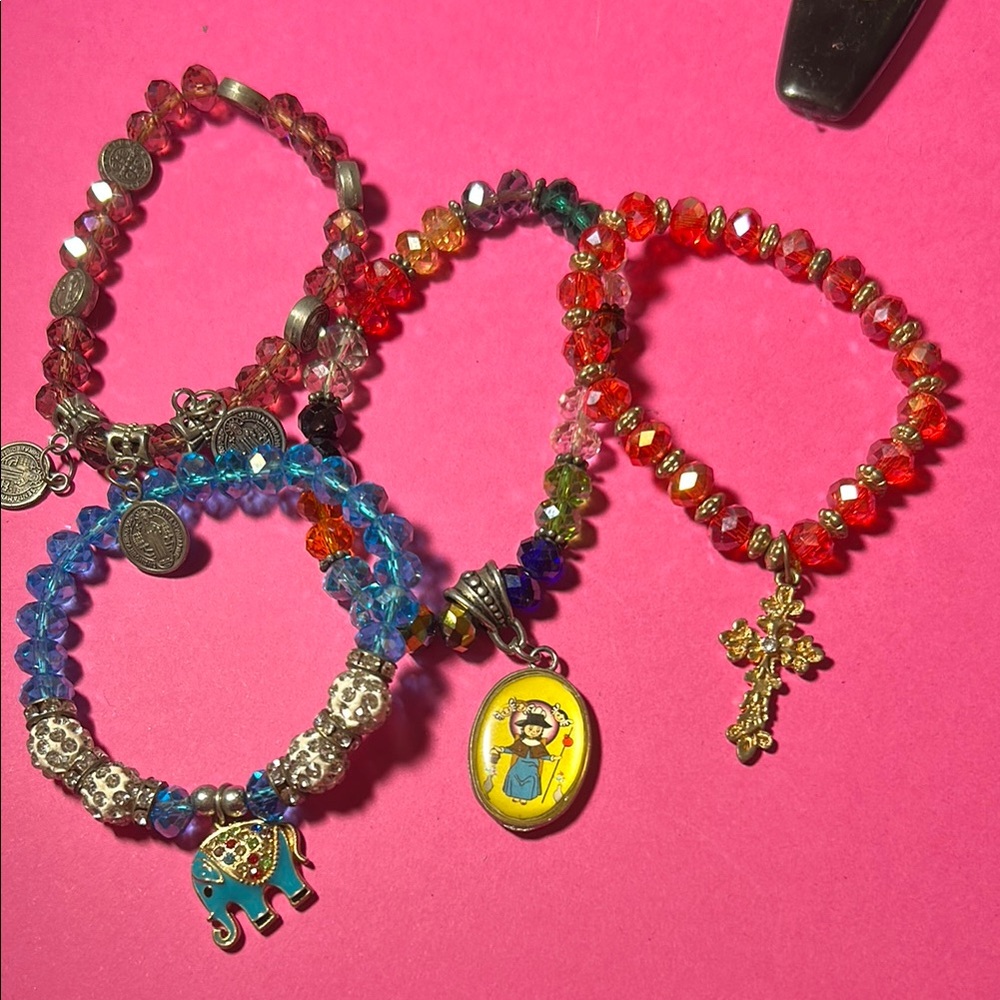 Colorful Beaded Kids Bracelets Set